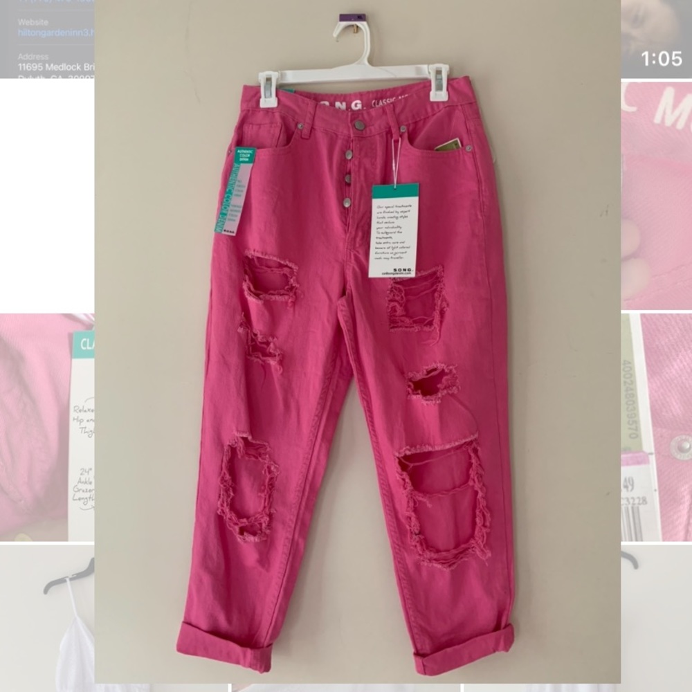 S. O. N. G. CLASSIC MOM JEAN Relaxed Hip and Thigh 24" Ankle Grazer Length NWT